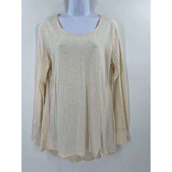 Prana Women Size Medium Renewal Workshop Cream Long-Sleeve Lightweight Top - Picture 1 of 12